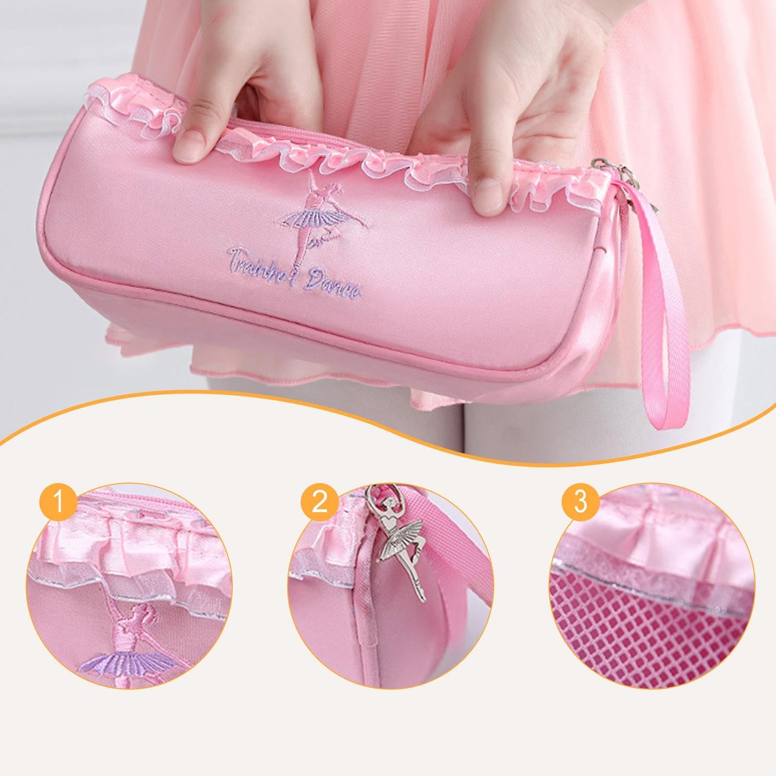 ダンスシューズ用メッシュバッグ バレエシューズ収納バッグ 洗濯可能 女用 練習 ジッパー付き オーガナ..