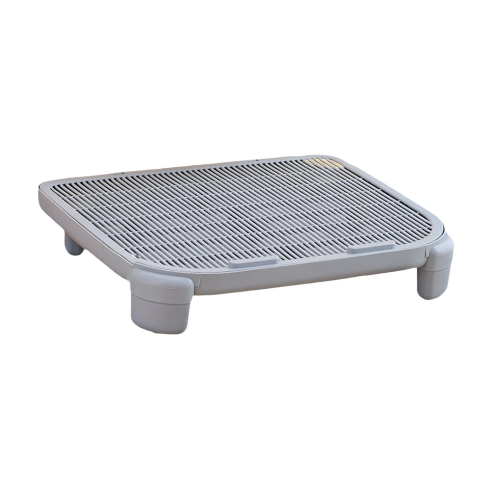 フィルター機能付き高床式トイレ用スロープ 子猫用トイレマット バスルーム, グレー