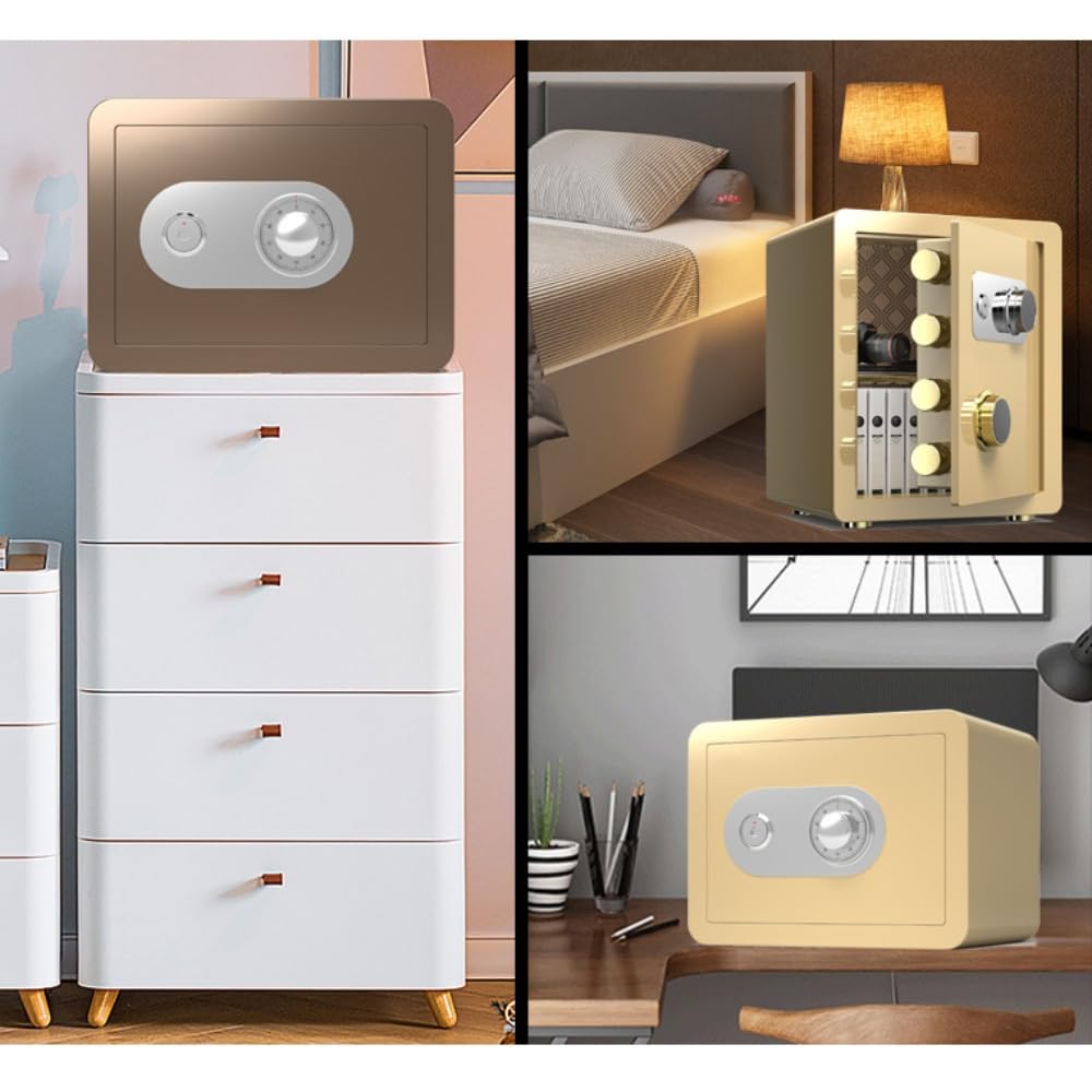 金庫 小型金庫 耐火耐水 ダイヤル式 キー付き二重保険 防犯金庫 全鋼機械式安全キャビネット 印章、印..