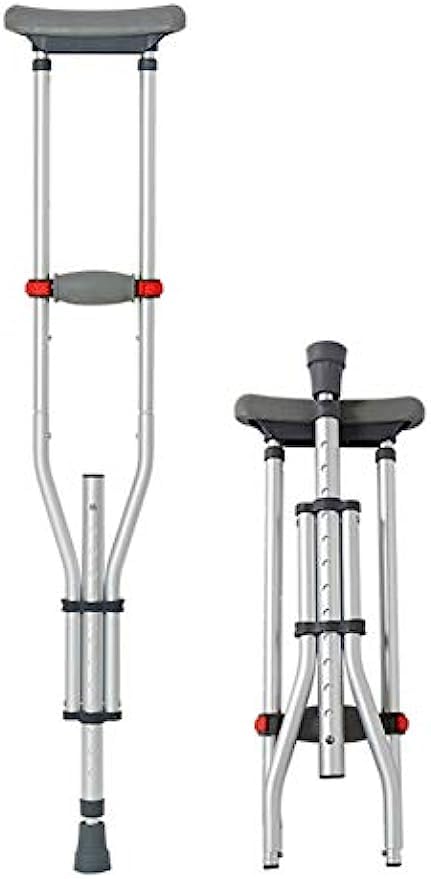 松葉杖、クラッチ杖、アルミニウム、快適、折りたたみ式、介護、軽量、歩行補助、運動、滑り止め杖、適..