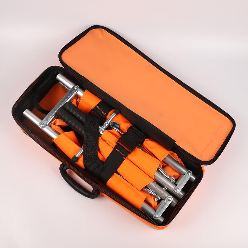 レスキュー担架 アルミ合金 折りたたみ式四つ折り担架 超軽量 防水 耐火 通気性 救急 搬送ベルト付き ..