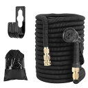 ホースリール 散水ホース 3倍伸縮 マジックホース ガーデンホース 軽量 コンパクト 洗車用水鉄砲 庭 水やり ガーデニング 花壇掃除 伸縮散水ホース (10mから30mまで)