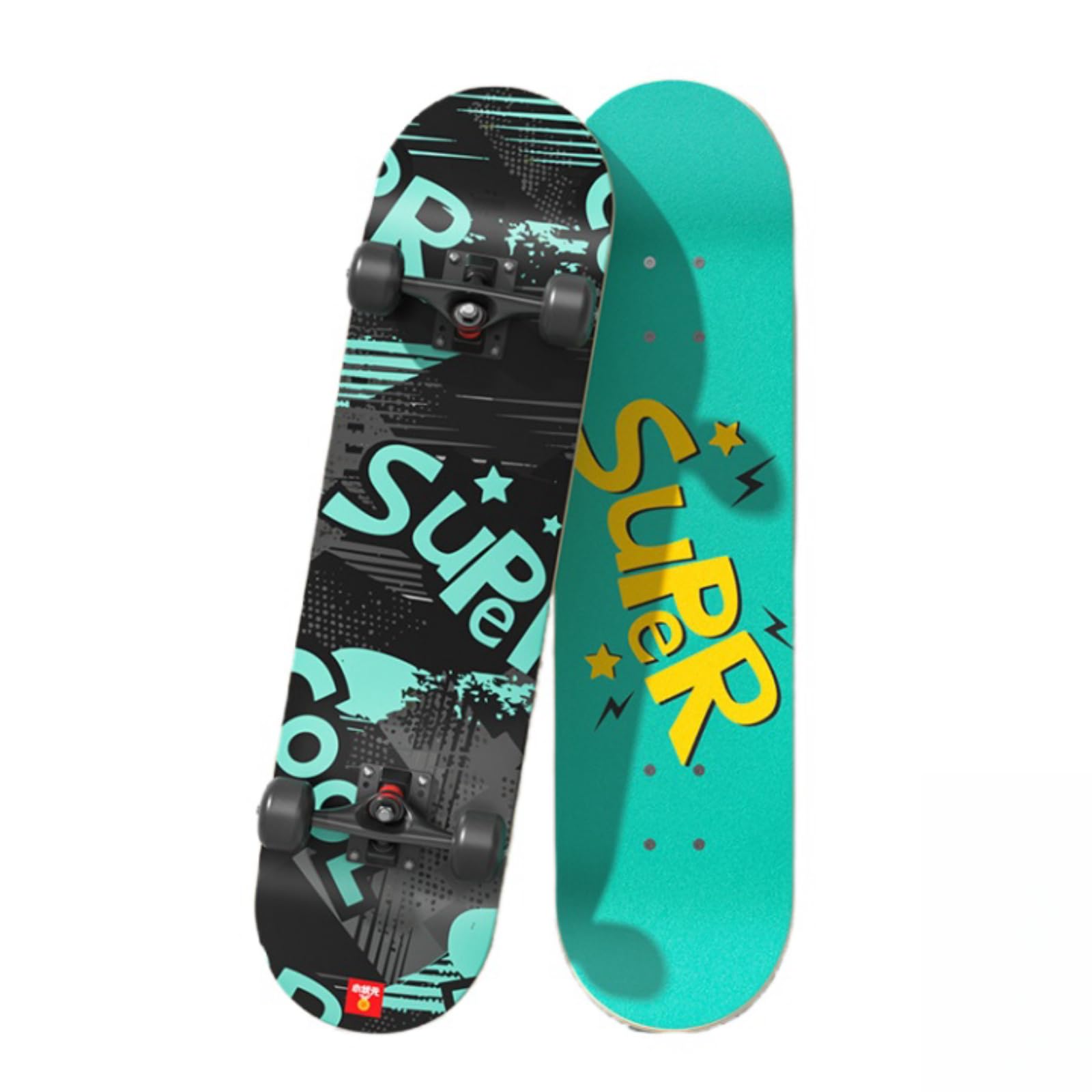 スケートボード、初心者、プロの衝撃吸収四輪、ダブルロッカー子供用スケートボード、初心者/大人バー..