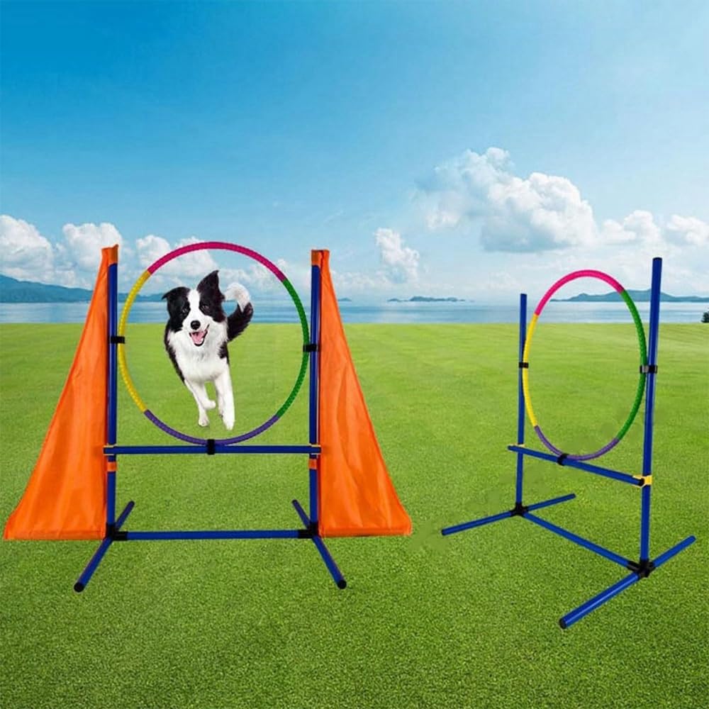 犬の敏捷性ドッグアジリテ レーニング器具 犬の屋外娯楽訓練に犬のおもちゃ ジャンプ障害物トレーニン..