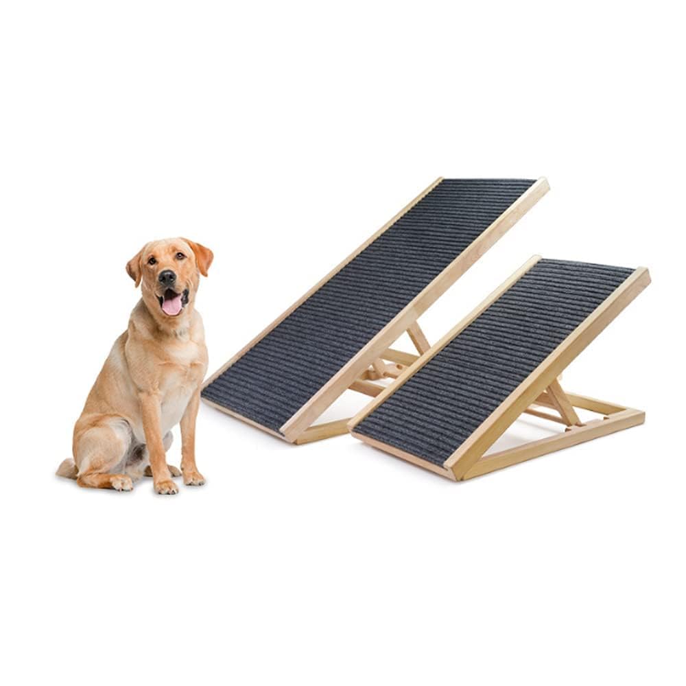 ペットスロープ スライド式 折りたたみ ペット用階段 ドッグステップ 調節可能 犬用安全スロープ 木製..