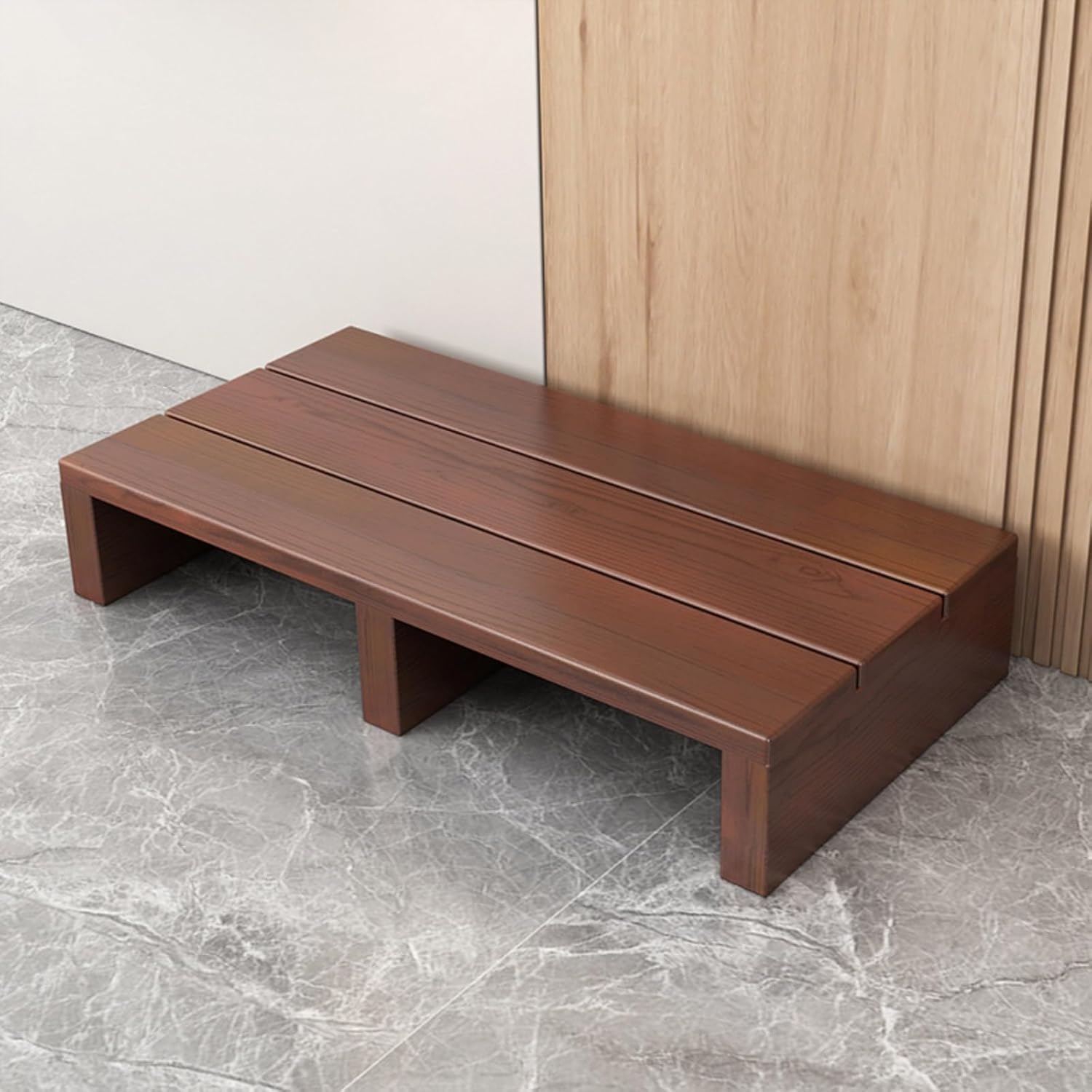 玄関台 踏み台 玄関ステップ 木製 玄関踏み台 幅60/80cm 脚立 低床踏み台 滑り止めマット ひざ負担軽減..