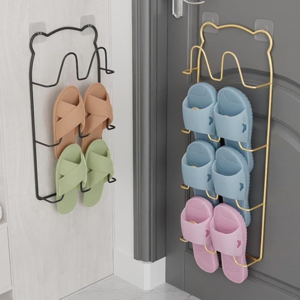 多層スリッパラック 粘着式スリッパ立て スリッ 穴開 収納 スリッパ ラック 棚 軽量で取り付け簡単 耐..