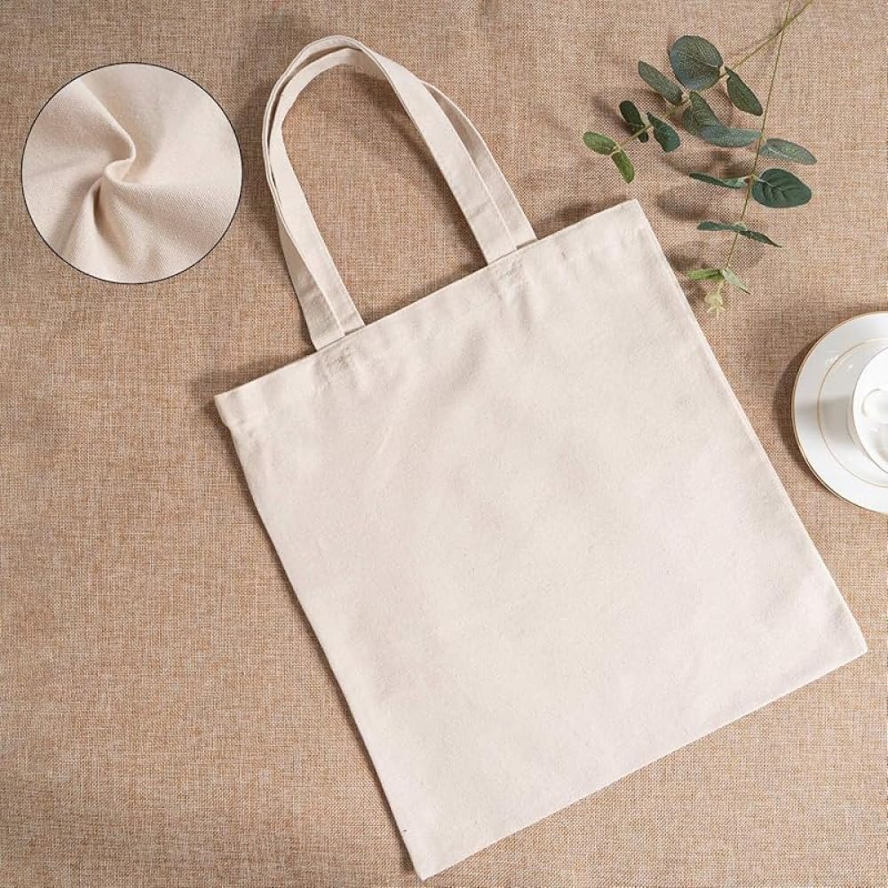 [] キャンバス トートバッグ コットンバッグ 手芸素材 帆布 ショルダーバッグ 手提げ袋 厚生地 10枚入