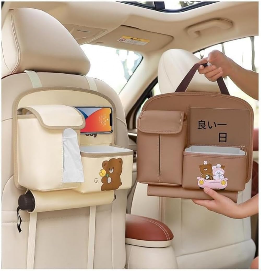 多機能車用収納バッグ かわいい漫画 後部座席用 吊り下げ式収納バッグ 車用ゴミ箱 (あなたは最高にかわいい)