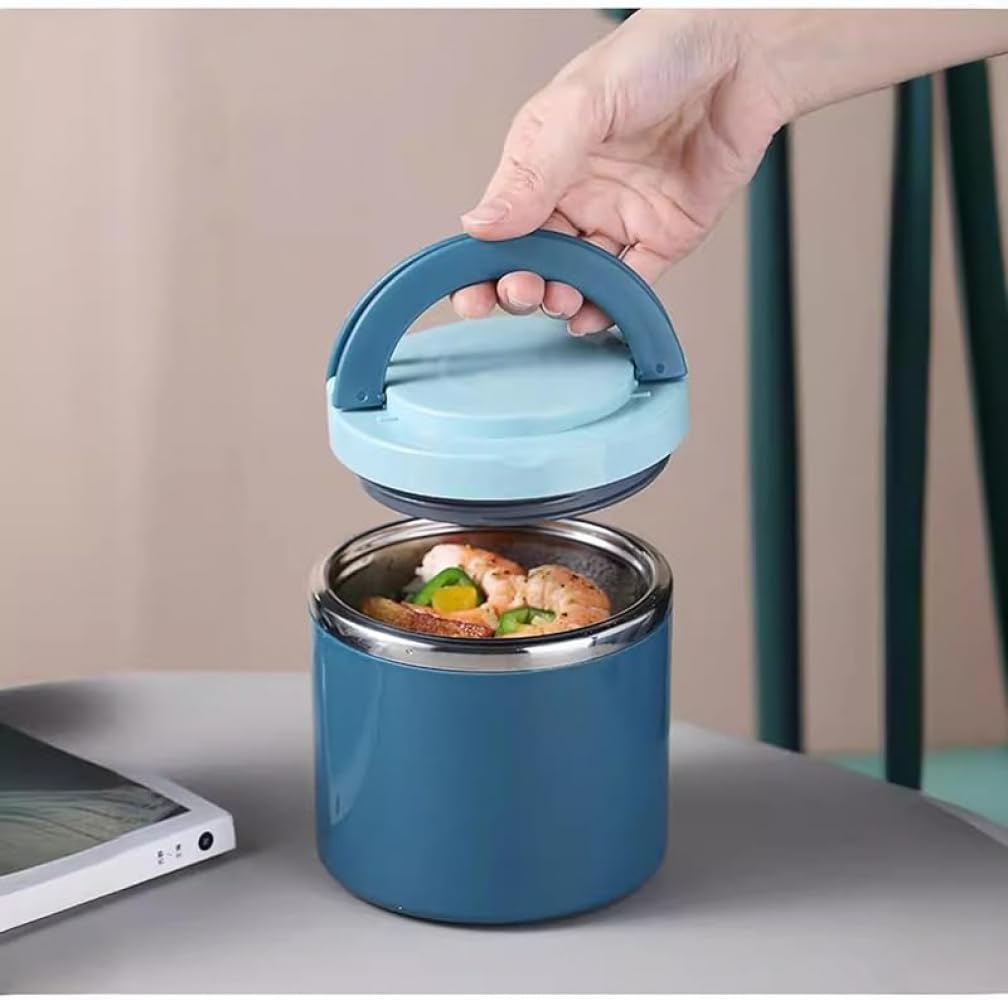 おしゃれでかわいい大容量 1000ml の保温ランチジャー兼サーマルスープカップ！密閉性に優れ、保冷・保温機能があり、持ち運び便利なハンドル付きの丼ぶり型で、通勤・通学に最適な男女兼用の弁当箱兼スープカップ