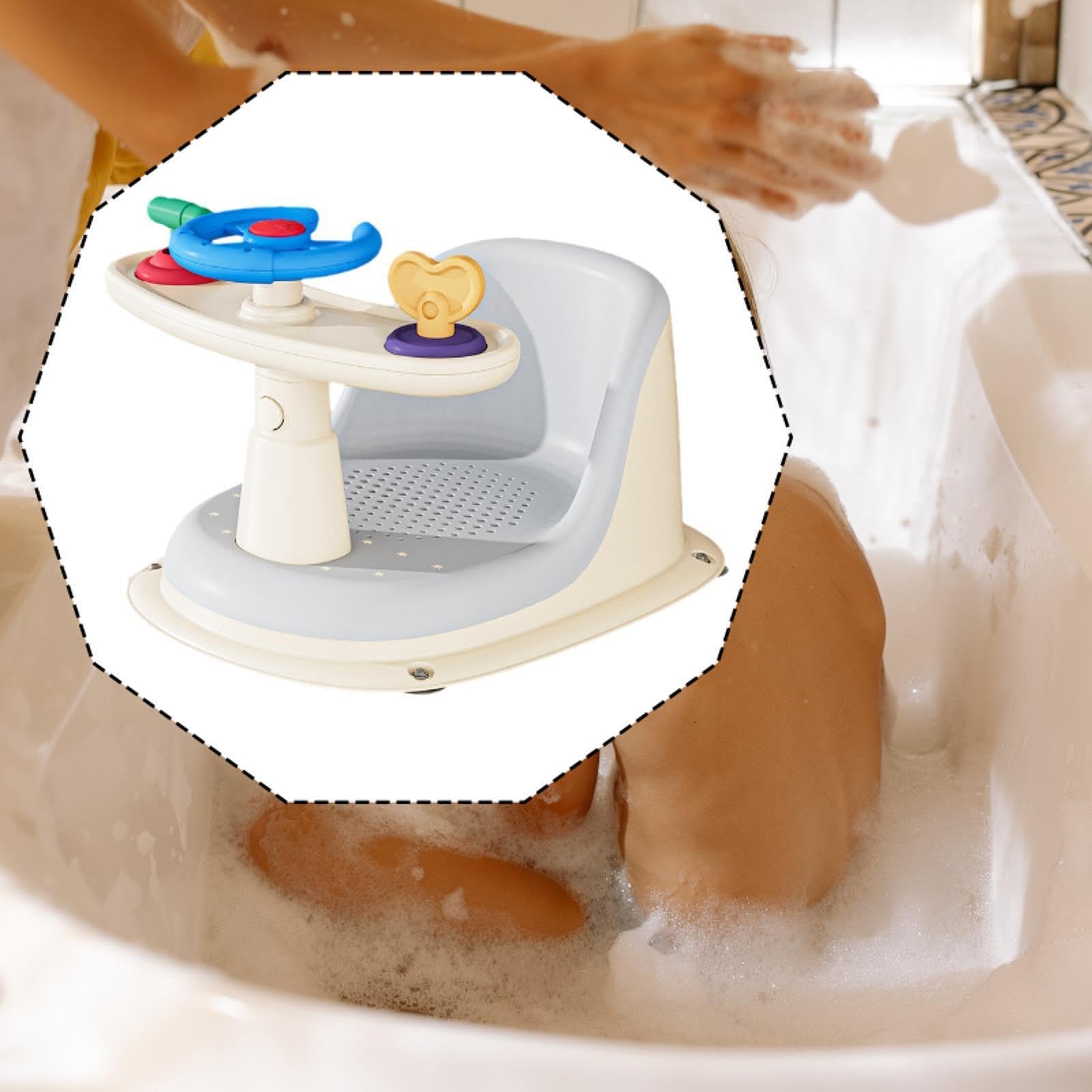 ベビーバスシート 幼児用シャワーチェア 排水穴付きシート バスタブチェア 滑り止めバスタブ 幼児用 6..