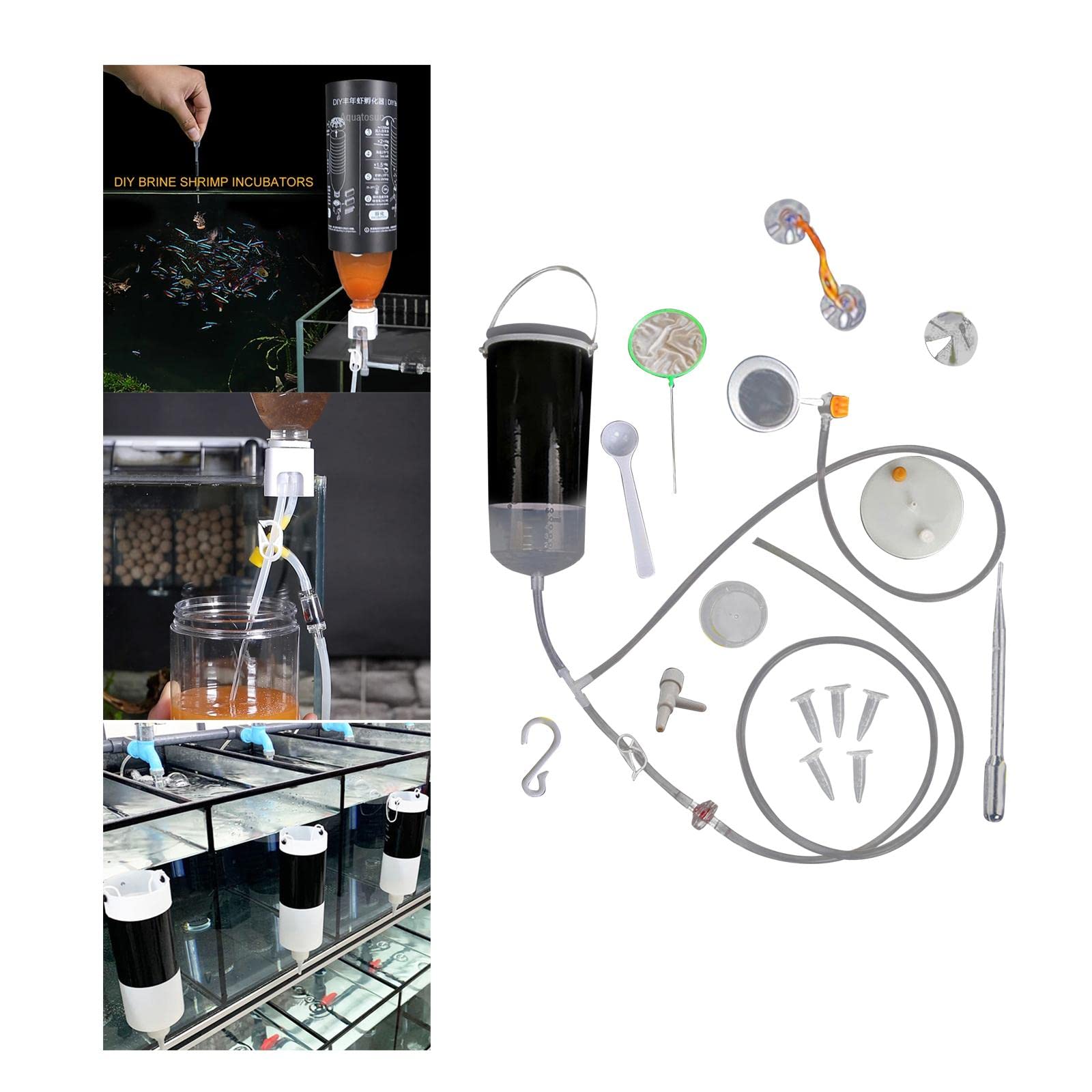 ブラインシュリンプインキュベーター孵化場軽量ブラインシュリンプ卵孵化アルテミア卵孵化場水族館繁殖用ベビーフィッシュフィードハッチツール, 小さな(3)