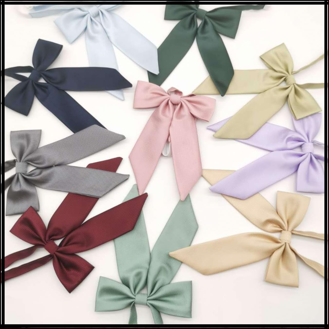 [ホワイトファング] スクール リボン 制服 学生 無地 ワンカラー ファッション 小物 レディース NC031(ダークグリーン)