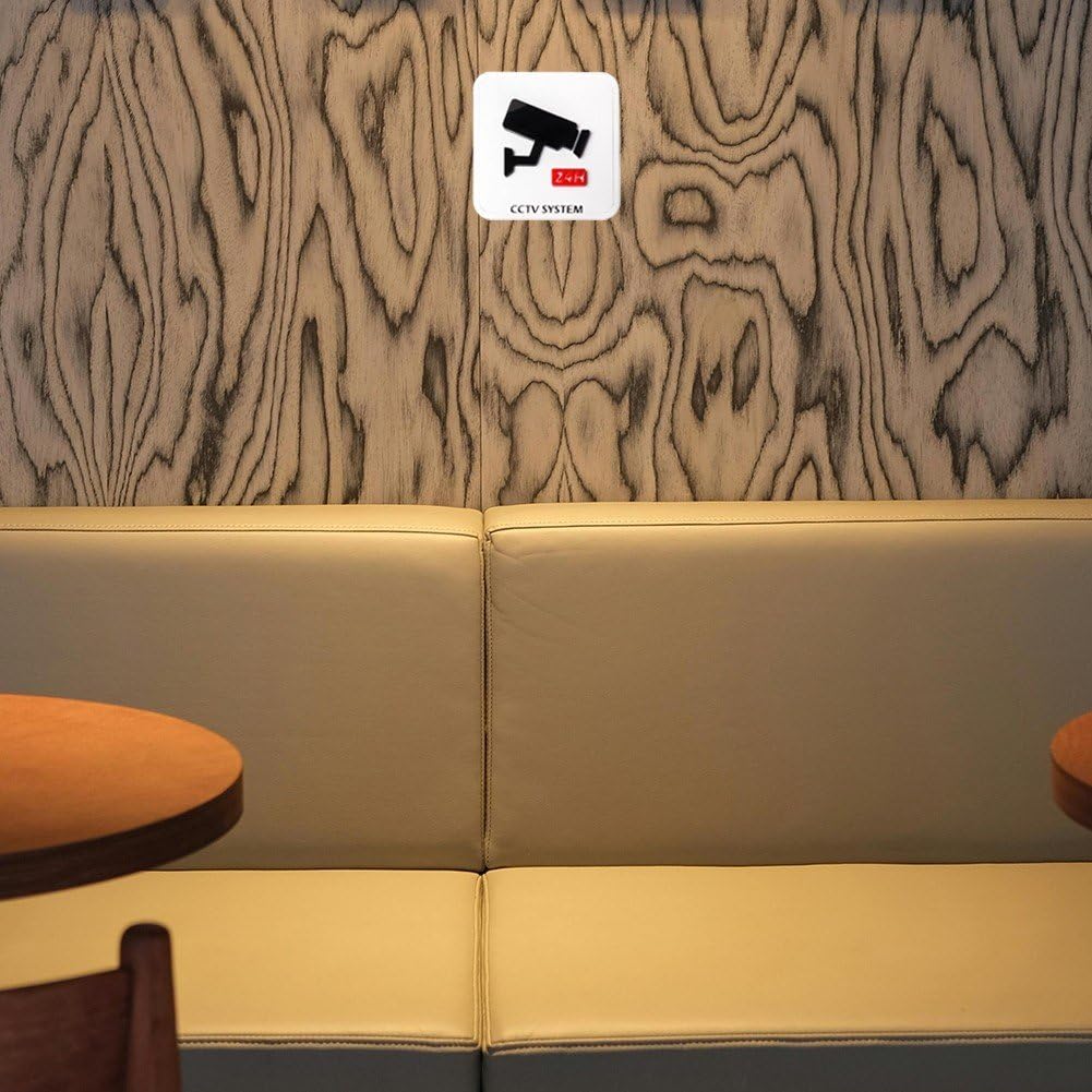 防犯カメラステッカー 防犯カメラ作動中 cctv 粘着式 サイン ボード アクリル製 オフィス/病院/カフェ用（18*18cm）