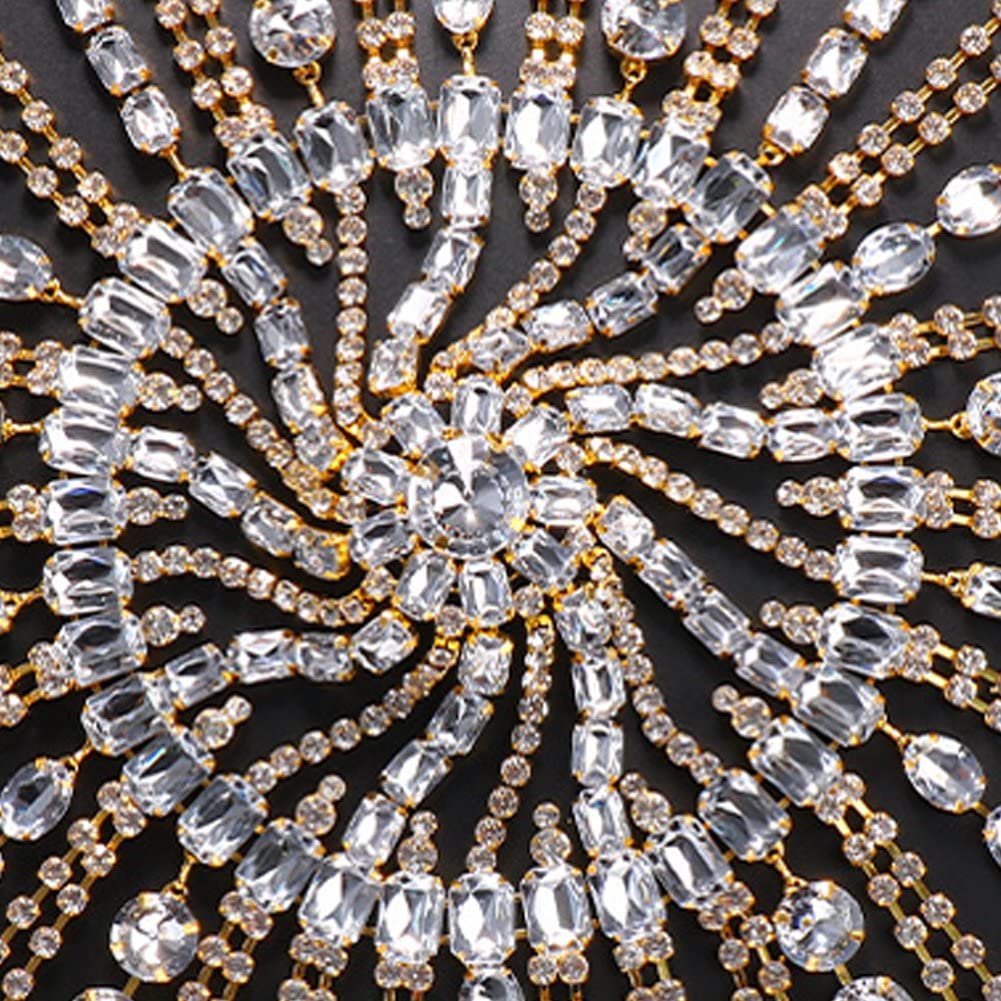 ヘッドチェーン トレンディ ヘアかぶと ヘッド ラインストーン クリスタル スクエア 幾何学 ヘアアクセ..