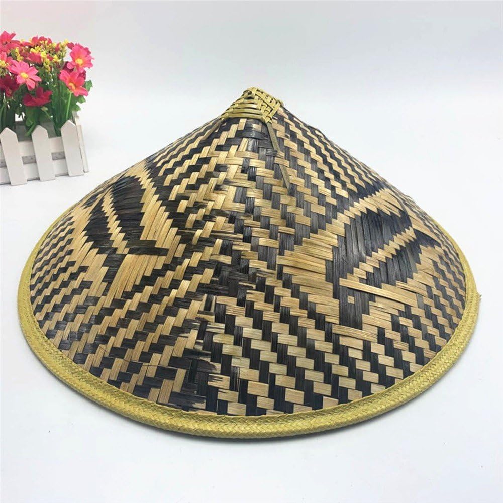 竹笠 魚柄 帽子 麦わら帽子 竹籐 漁師帽子 織りわら バケツ帽子 わら コーン 釣り帽子 サンシェード帽..