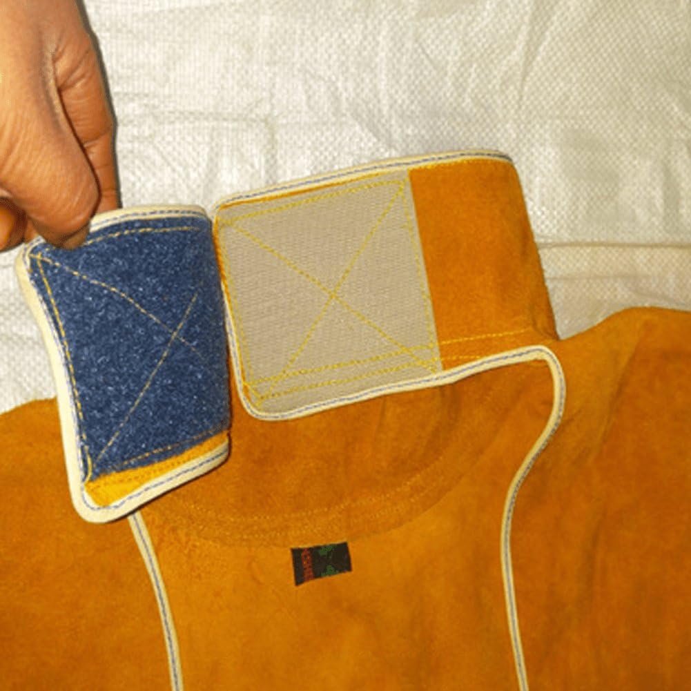 溶接服 作業エプロン 溶接ジャケット 牛革溶接ジャケット 長袖 耐熱 難燃性 高耐久 熱傷防止 エプロン ..