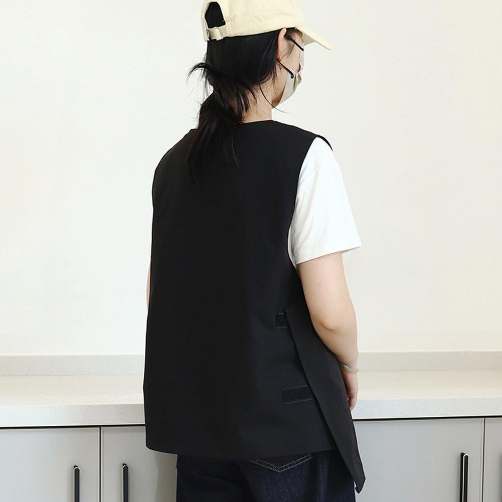 ベスト 作業服ベスト ノースリーブ エプロン サロンエプロン キャンバスエプロン ウェイターエプロン ヘアスタイリスト キッチン シェフ ベーキング レストラン用 黒