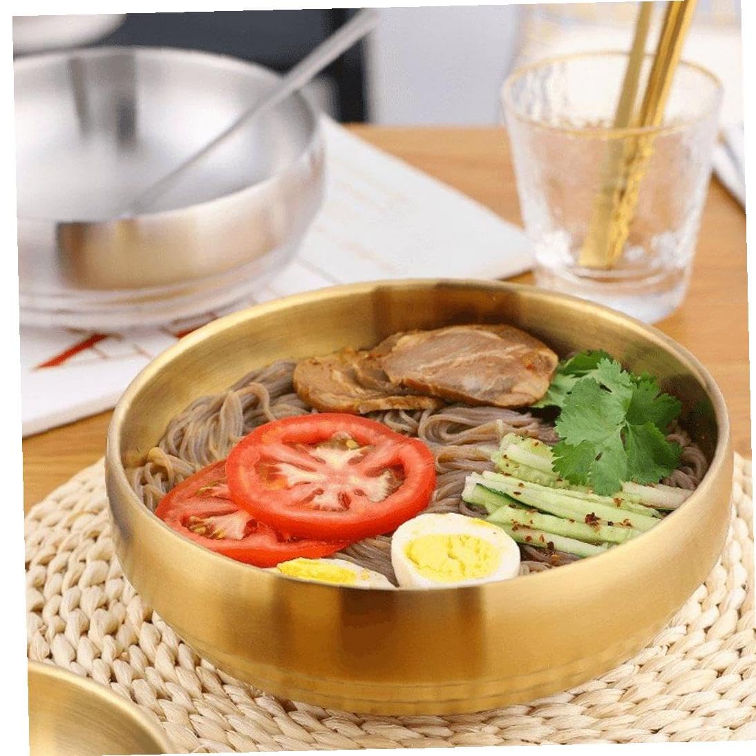 麺鉢 ラーメン碗 冷麺器 ステンレス鋼製 真空断熱 二重デザイン 食洗機対応 美濃焼 耐熱 軽量 そうめん..