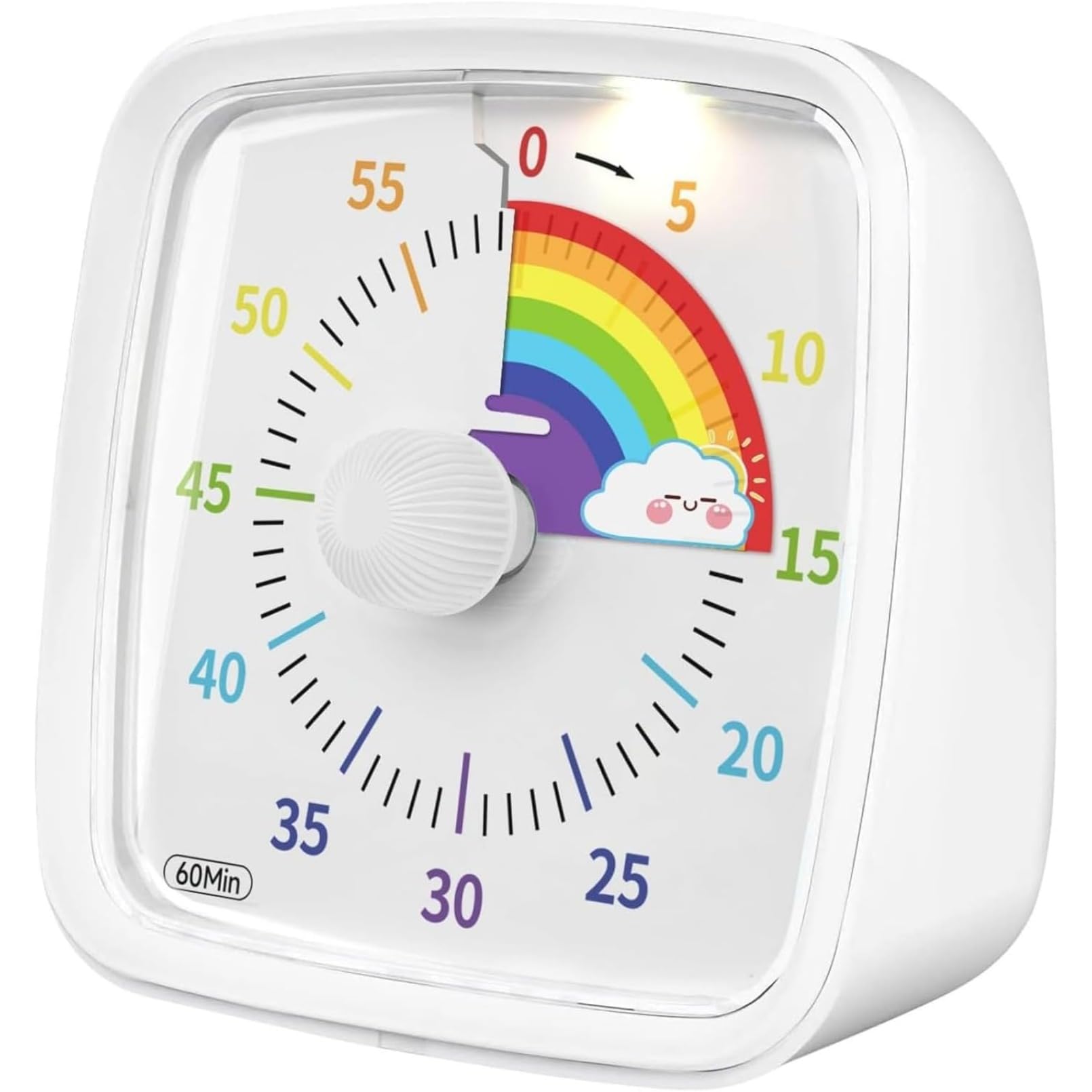 ビジュアルタイマー ナイトライト付き60分タイマー子供 低電力アラームとオプションアラームベルが付いている子供と大人用 サイレント教室タイマー ポモドーロタイマー レインボーパターン 家庭 学校 キッチン オフィス用 (ピンク)のサムネイル