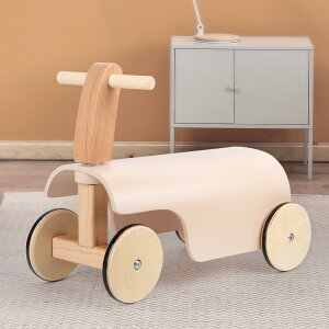 子供向け木製ライダーカー、子供用早期教育木製バランスカー、歩行器、スクーター、赤ちゃんの歩行学習、教育用ベビーおもちゃ安全デザイン 人間工学 知育効果 (ホワイト)