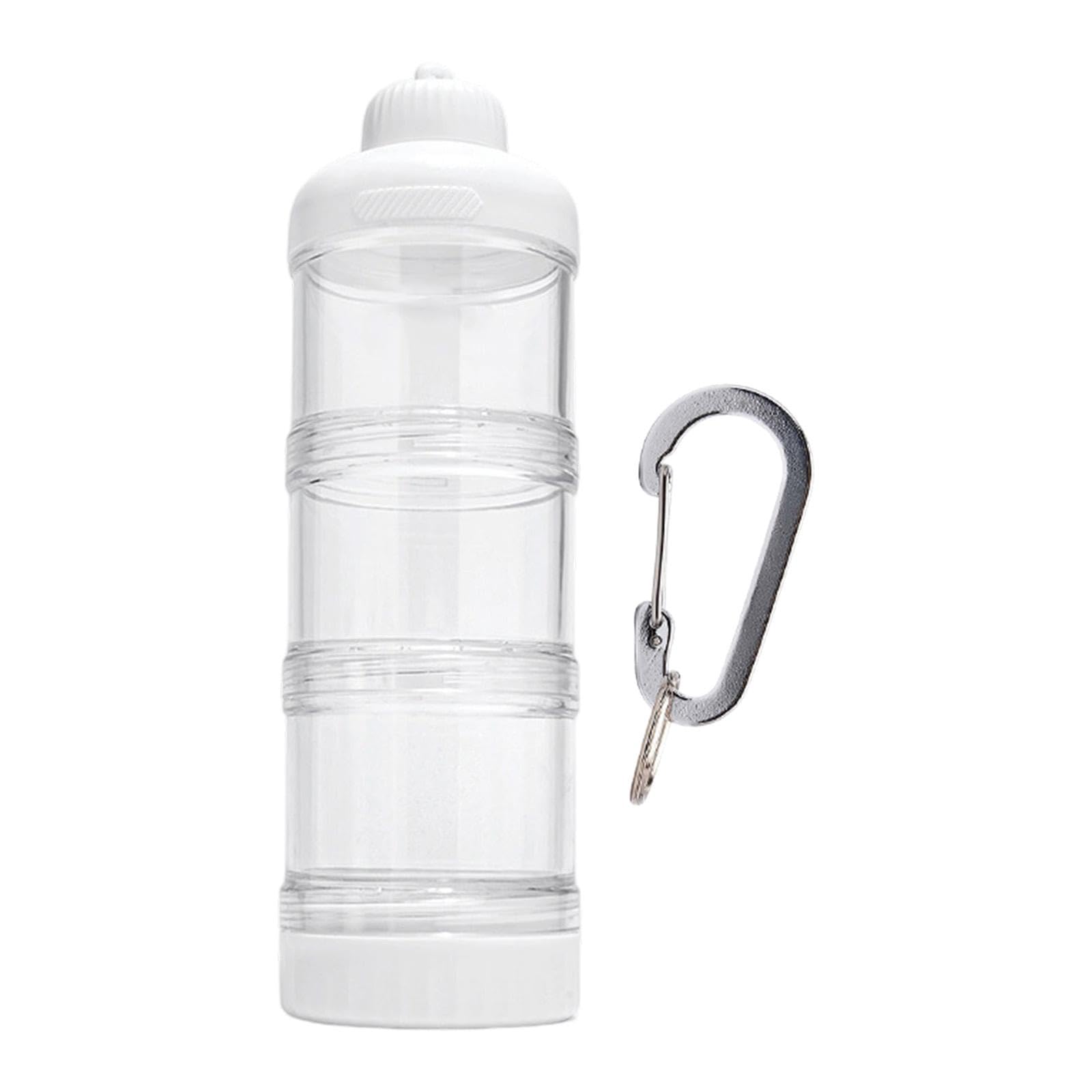 プロテインパウダー収納ボックス クリップ付き 旅行用 トレーニング ワークアウト 旅行用, 黄色