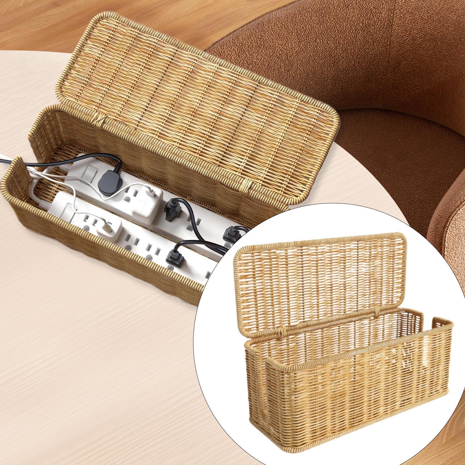 ケーブル管理ボックス 2つのオープンスロット ケーブルオーガナイザー USBハブ TVワイヤー用 ホーム