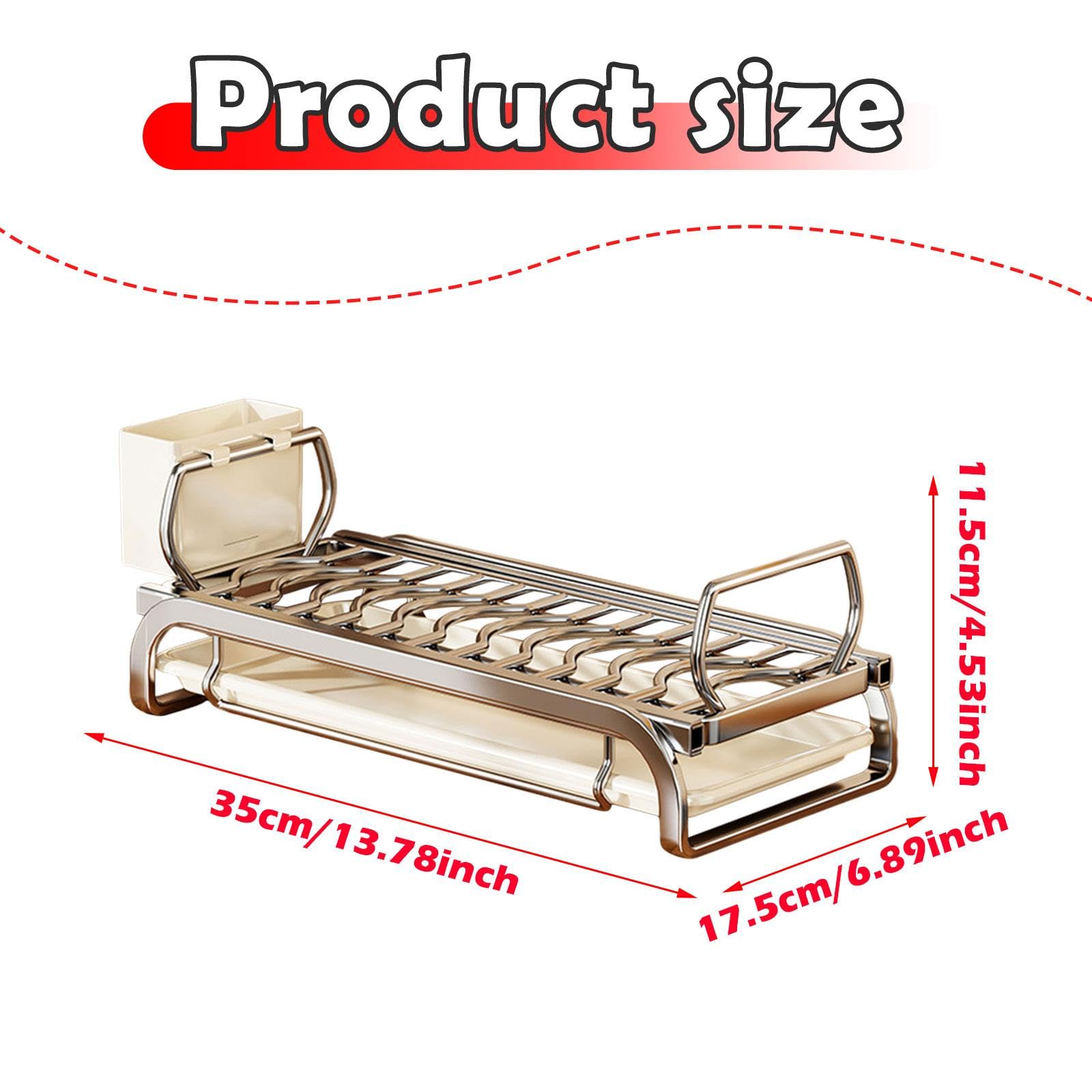 アピネスの水切りボードと調理器具ホルダーを備えたボウルラック。キッチンの整理整頓に便利な多目的ステンレス製水切りラック。, M｜アングル2