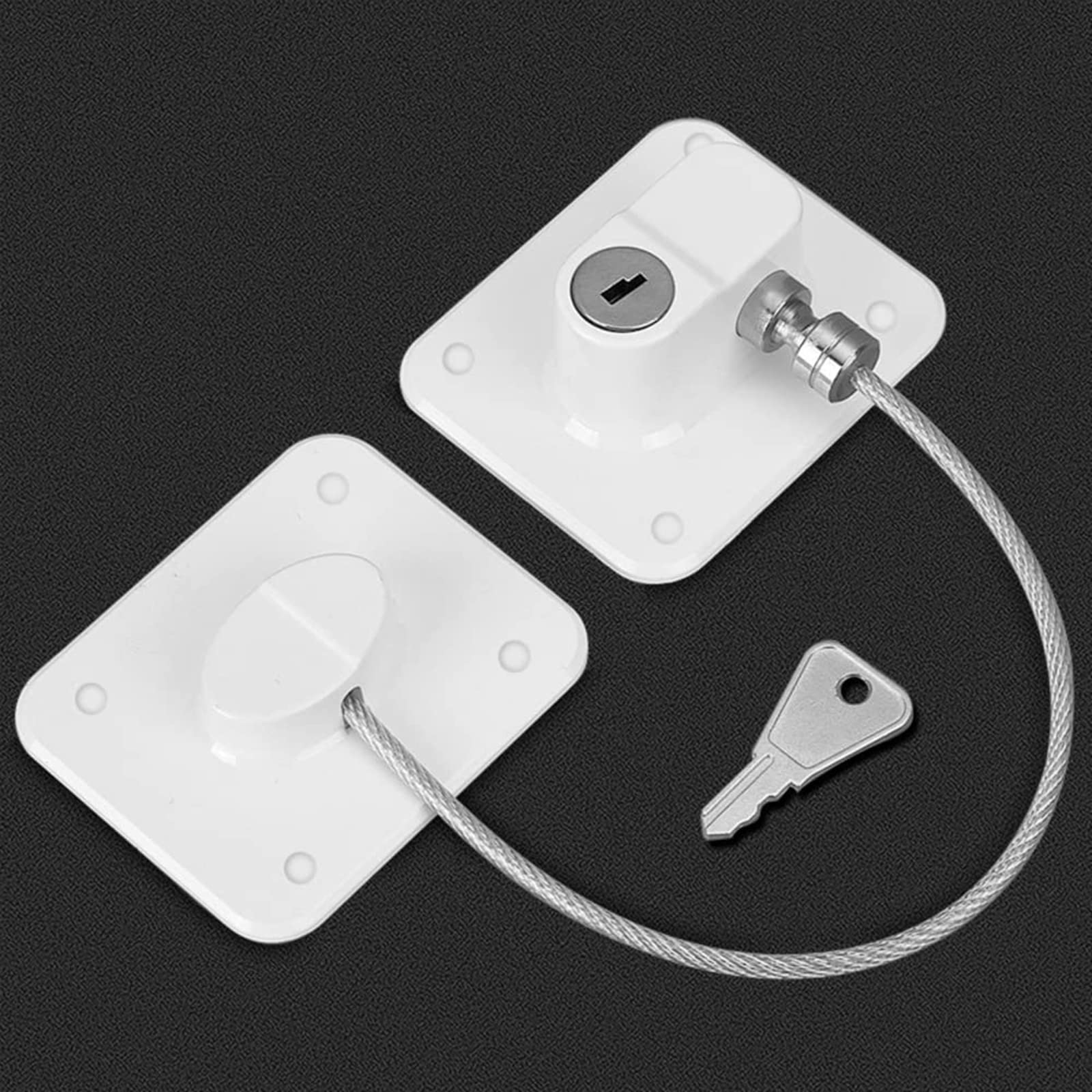 ドア ロック 子供安全キャビネットロック 鍵 穴あけ不要引き出し 窓 室内 ファイル引き出しロック 冷蔵..