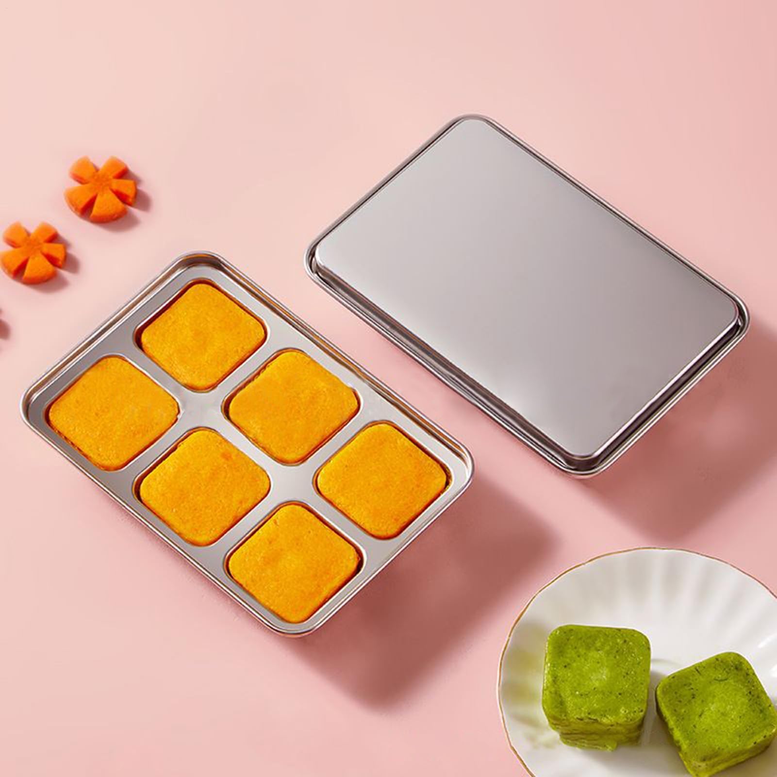 キューブアイストレイ,カクテル用アイスモールド - ステンレス製 繰り返し使える氷ブロック型 コーヒー..