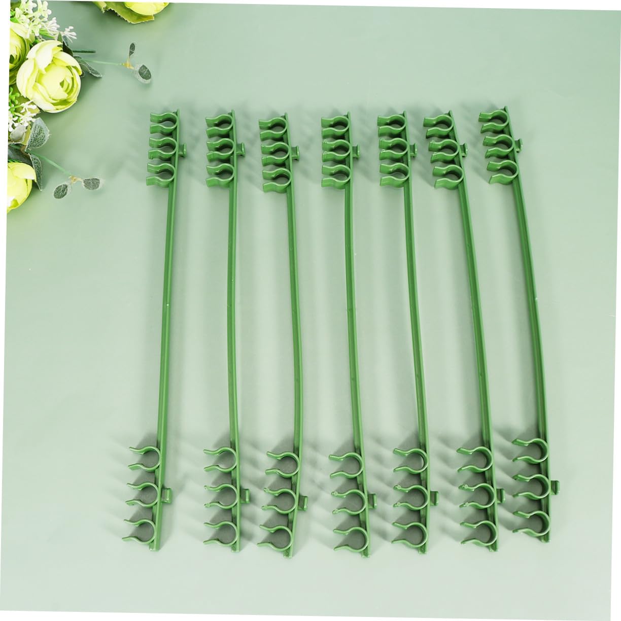 50個 可能なトマト キュウリサポートバックル 軽量プラスチック製 園芸用クライミング植物用トレリス連..