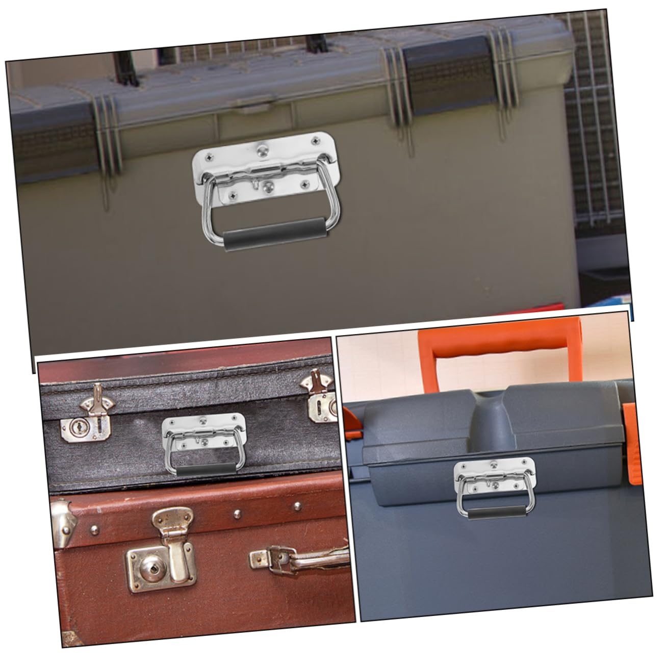 4個 折りたたみ式 製 キャリー ル 工具箱 産業機器用 耐久性持ち手 工具ケース用 折畳み取っ手