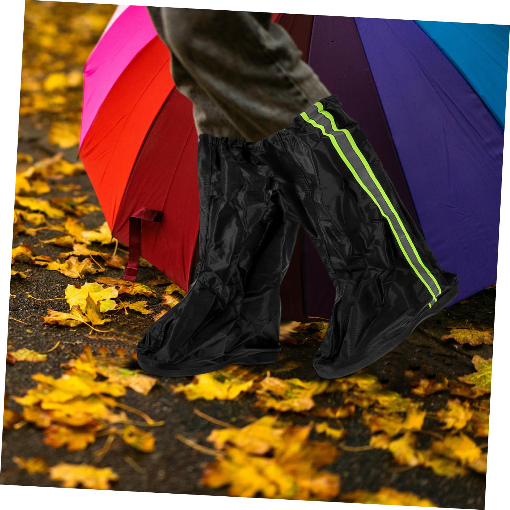 防水ブーツカバー 男女兼用 雨 雪対応シューズガード 反射材付き