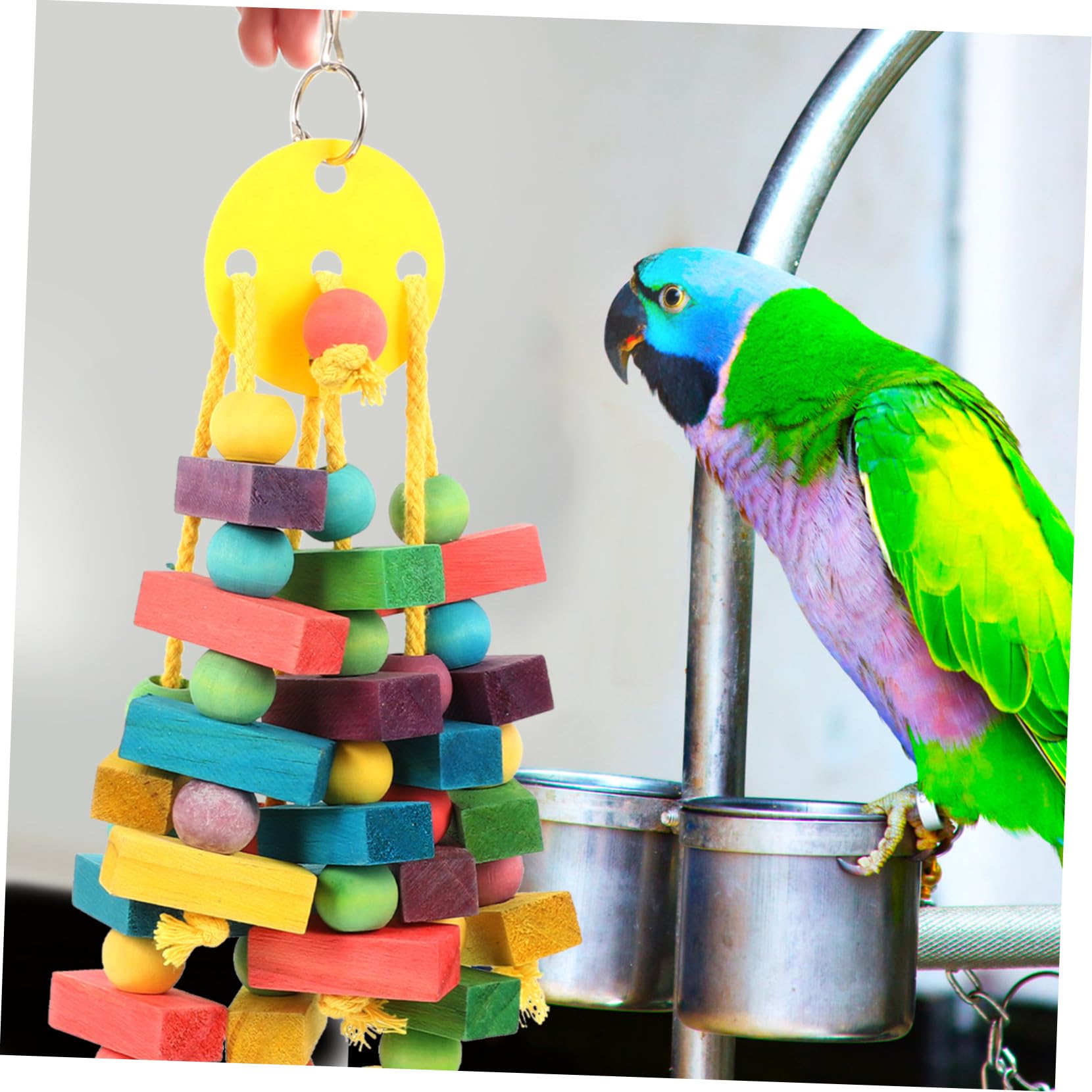 中小型インコ用咬块磨牙 吊り下げ式鳥用おもちゃ 鳥の歯ぎしり防止 歯の健康維持 鳥かご装飾に