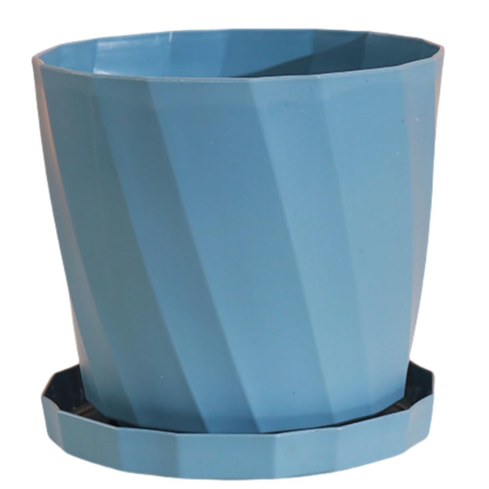 植木鉢 プラスチック 6個セット観葉植物鉢 ハーブ鉢 沢山の排水穴 受け皿付き 6号鉢 室内屋外用 白 斜..