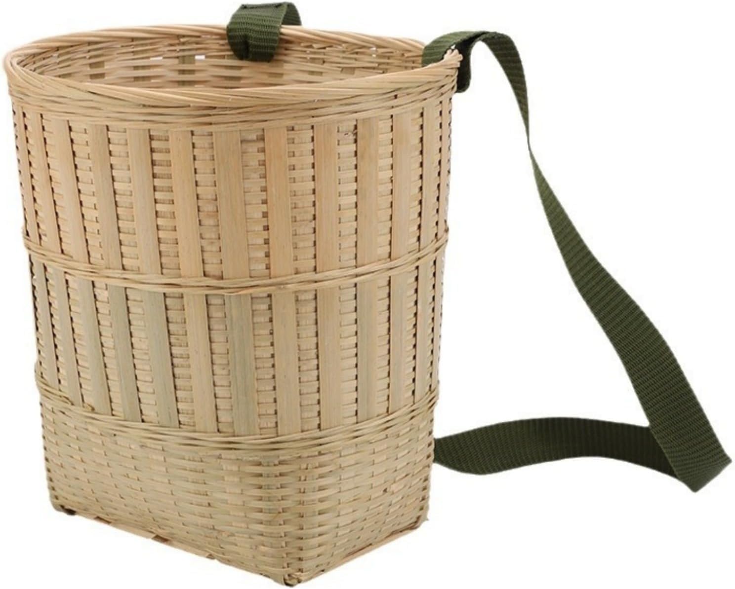 アピネスの背負いカゴ 竹製背負いかご 背負い籠 リュック 背負いかご 背負いひも付き 大 角 竹製 背負い篭 竹かご 竹篭 丸型 竹カゴ 山菜 キノコ 収穫用 ヒモ付 かご バスケット 天然竹製 大容量 収納バスケット (小サイズ 20×20cm) [並行輸入品]｜アングル2