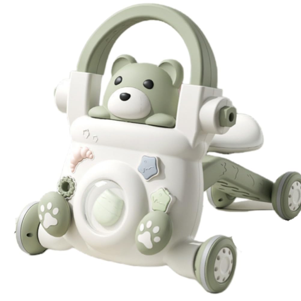 手押し車 ベビーウォーカー【4in1 手押し車/バランスカー/キックボード/トロリー】三輪車 乗用玩具多機能 子供用ウォーカー 手押し棒付き 乗り物 知育玩具 歩行練習 おしゃれ かわいい 出産祝い 誕生日プレゼント 1歳～4歳 (4in1,ミルクティーコーヒー) [並行輸入品]