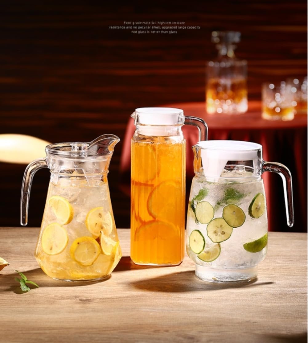 デキャンタ ティーポット ガラスの冷水ジャグ ピッチャー 耐熱容器 大容量 お冷 ー 耐久性のある テ お..