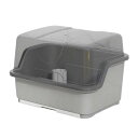 食器収納ボックス 家庭用特大防塵食器排水ラック カバー付き キッチン床置き型排水ボウルラック 小型家庭用排水ボウルラック キッチン食器収納ボックス 食器収納ラック用フリップカバー付き排水ラック ボウルラック (オフホワイト,XL)