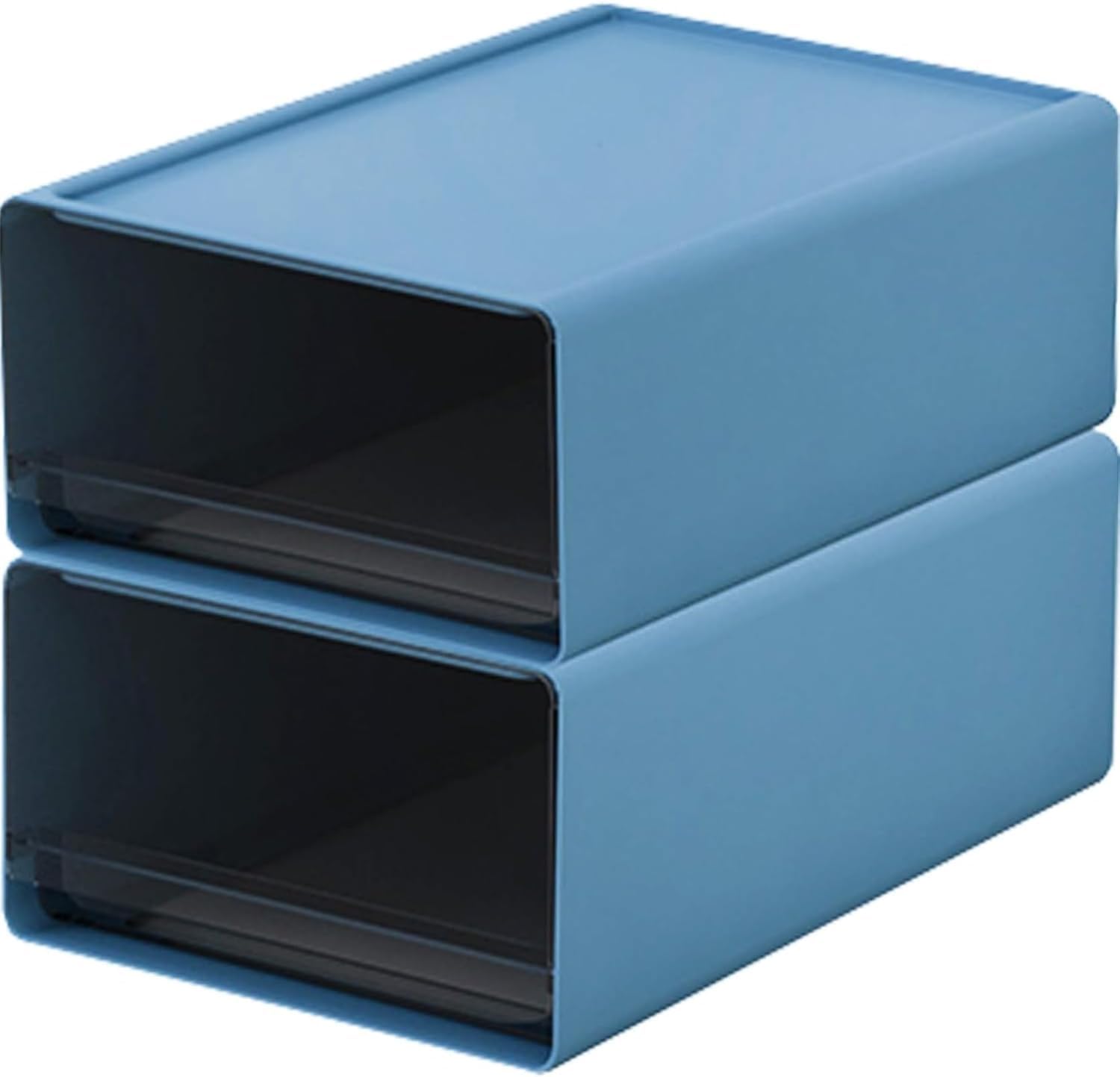 小物入れ引き出し レターケース 書類 収納 小物 卓上小物 収納ボックス 防塵 積み重ね可能 卓上整理整頓 片付き オフィス収納 デスク収納 (ホワイト,中サイズ 2段)