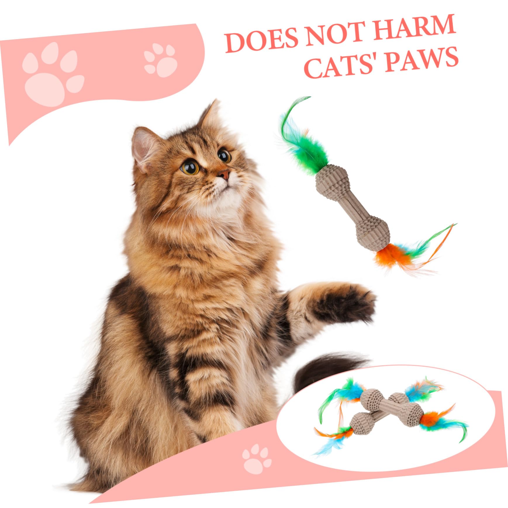 2個 磨爪猫 屋内用インタラクティブ キャットトイ ダンベル型 猫の遊び心を刺激し運動不足解消 耐久素材使用