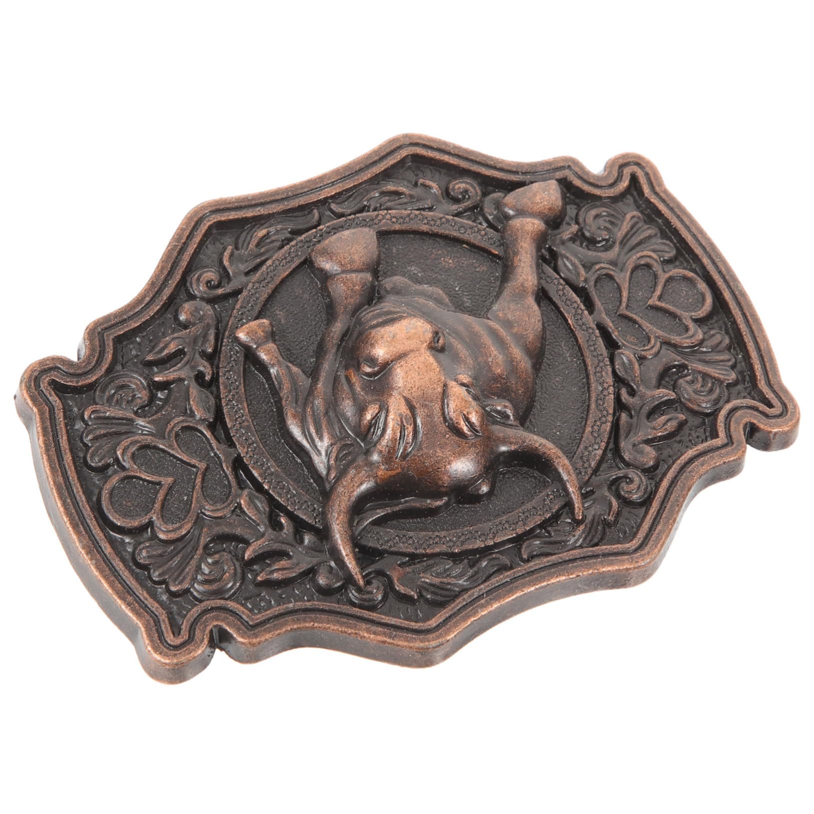 [] レトロ風牛頭装飾メンズベルトバックル 耐久性合製 交換用カウボーイ衣装アクセサリー 日常使い 特..