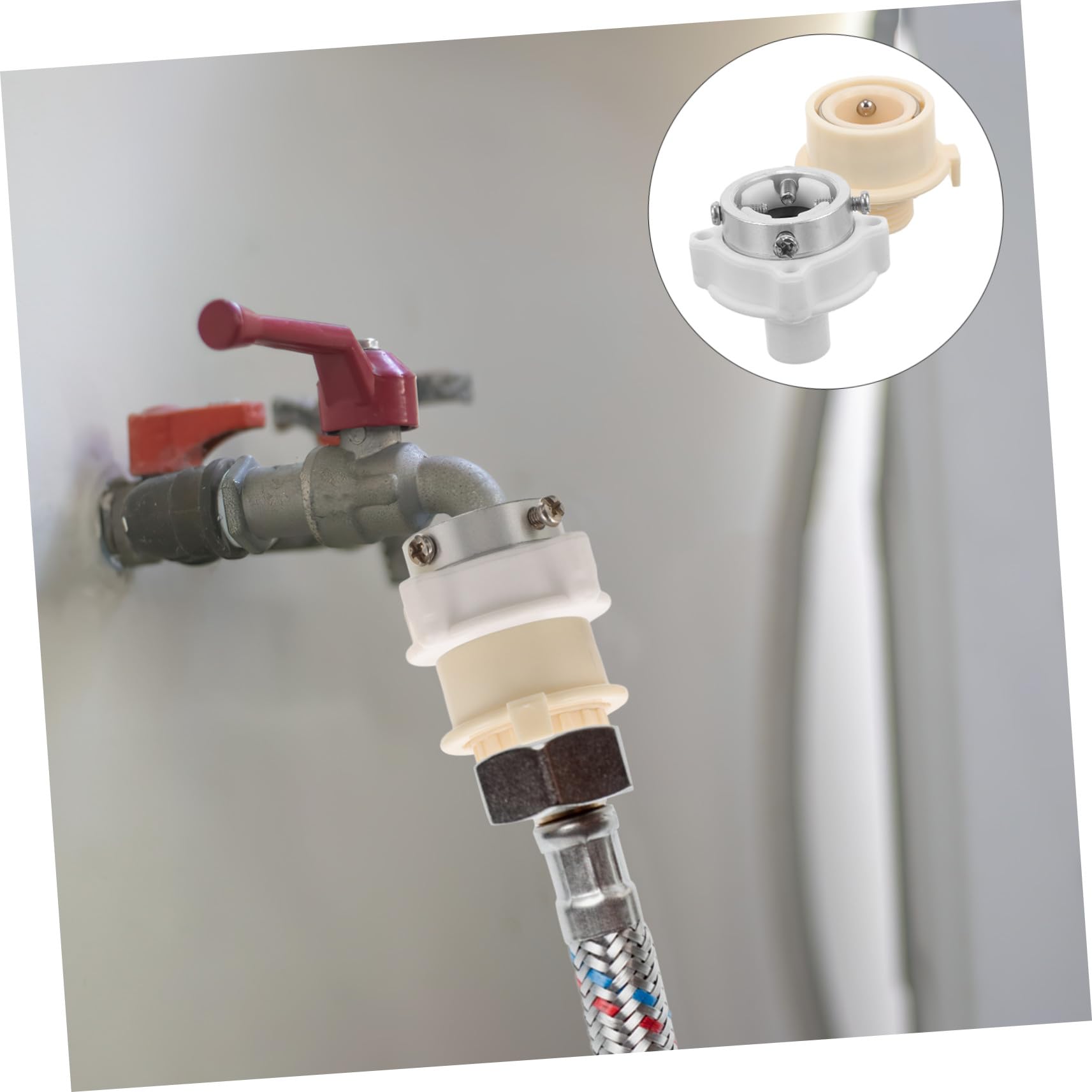 2個 洗濯機用 クイックコネクト給水ホースアダプター 強化耐久設計 サビに強い普及型接続部品 簡単着脱..