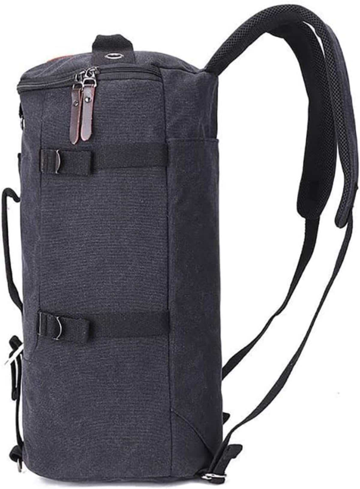 アピネスのスポーツバッグ 男女兼用 キャンバス 防水 ダッフル ドラム型リュック 手持ち ショルダーリュック 多機能 大容量 ジム アウトドア 登山 旅行 防災 勉強 O11｜アングル2