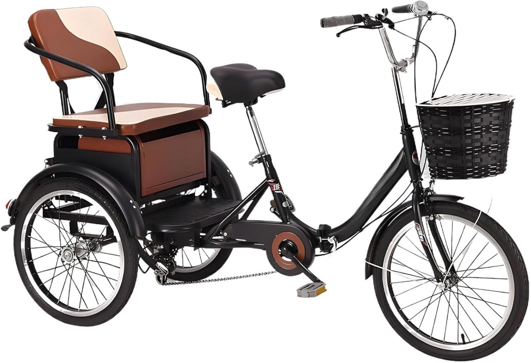 三輪自転車 シニア向け 大人用 折りたたみ式 高さ調整可能 後部座席快適 高炭素鋼フレーム 転ばない ハ..