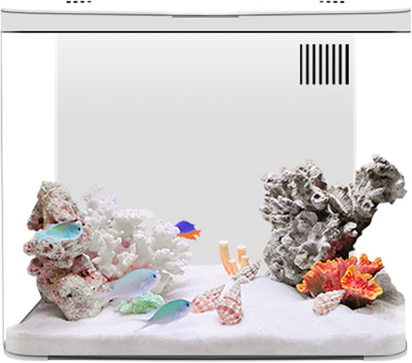 スターターキット 小型魚タンク セルフクリーニング 3 層フィルター LED 照明 デスクトップ ベタ・金魚..