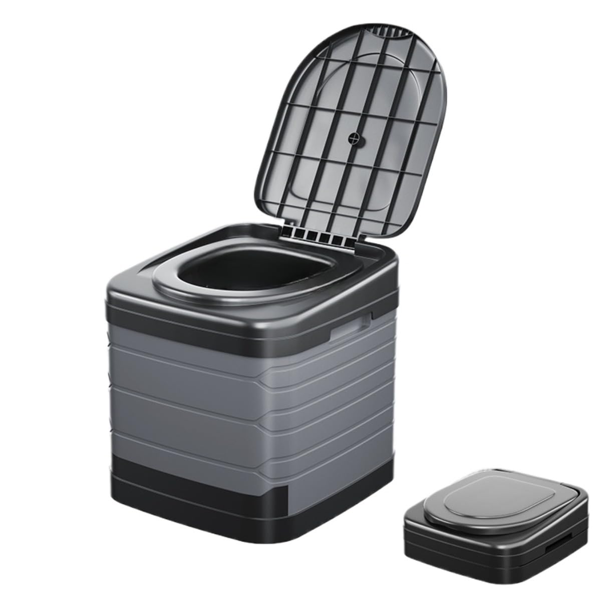 一体折りたたみポータブルトイレ 非常用セット 防災 水洗可 キャンプ・旅行用 凝固剤 12 枚 + 袋 12 枚 + 収納袋付 P11