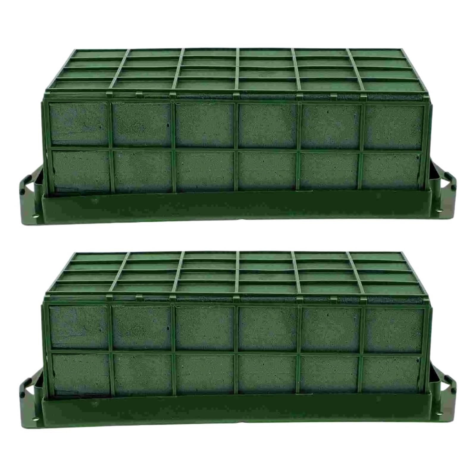 フラワーアレンジメント用フローラルフォームブロック 2個 グリーンマッド 強力な吸水性 生花 装飾 結..