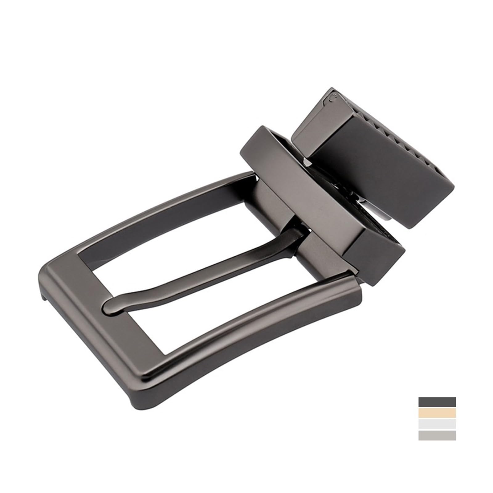 [] メンズベルトバックル 亜鉛合金 3.5cm リバースバックル スムースシルバーベルトピンバックル ズボ..