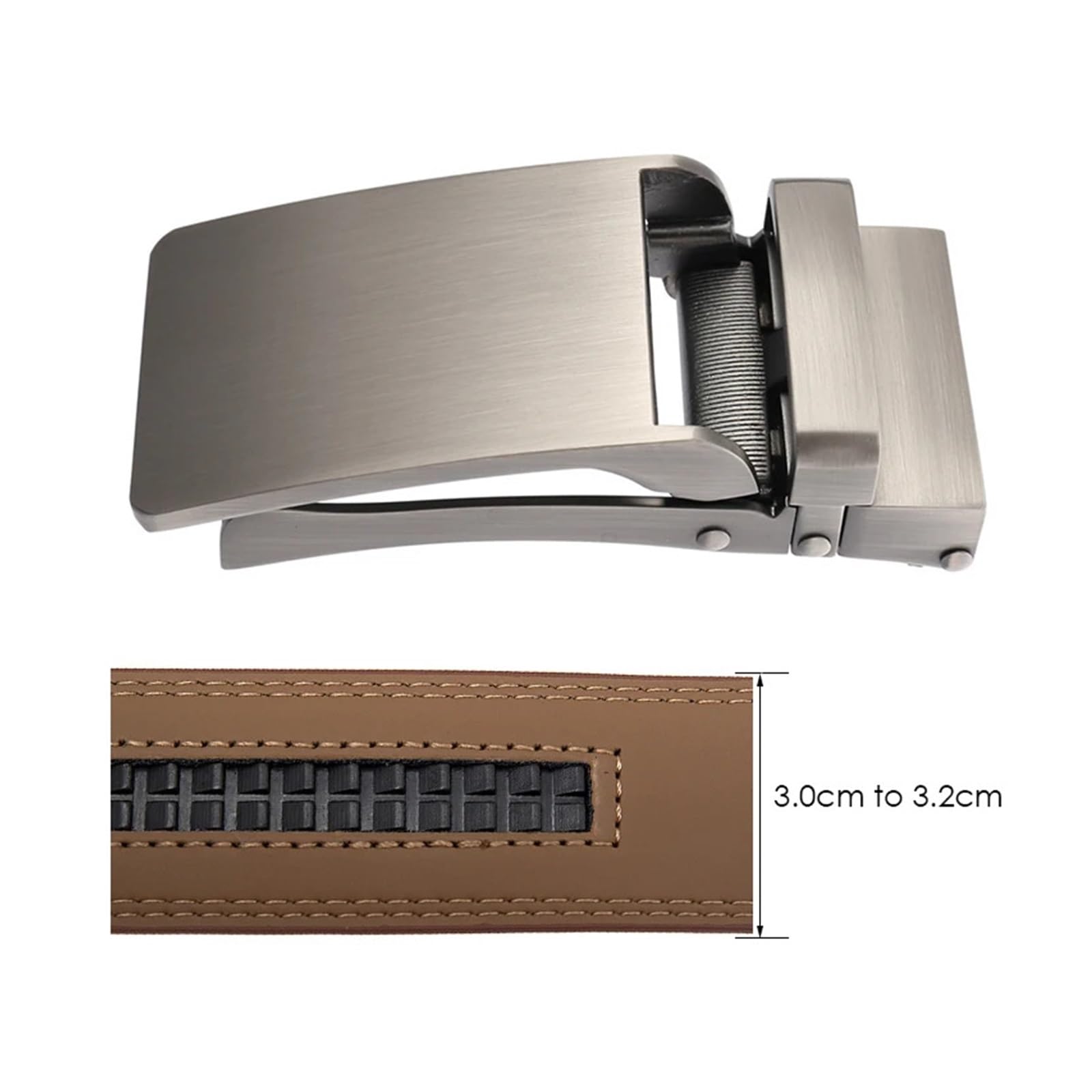 [] 32mm メンズベルトバックル 合金メタル 自動バックル ズボンベルト用 ファッション シルバー ベルト..